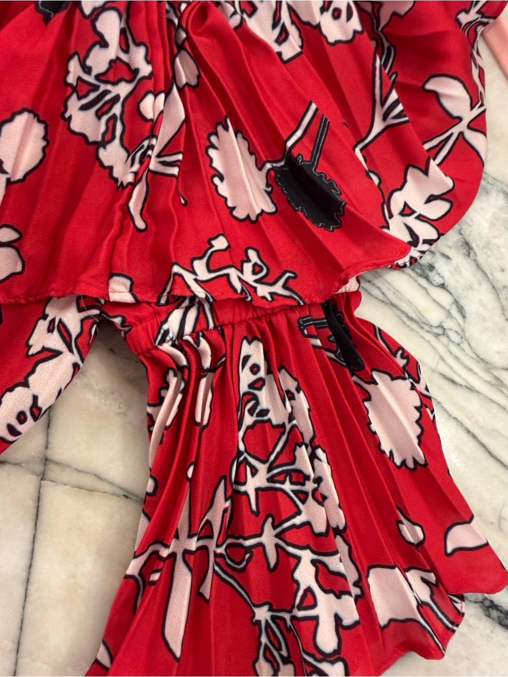 Self-Portrait Red Floral Off-Shoulder Ruffle Mini Dress - Picture 5 of 5